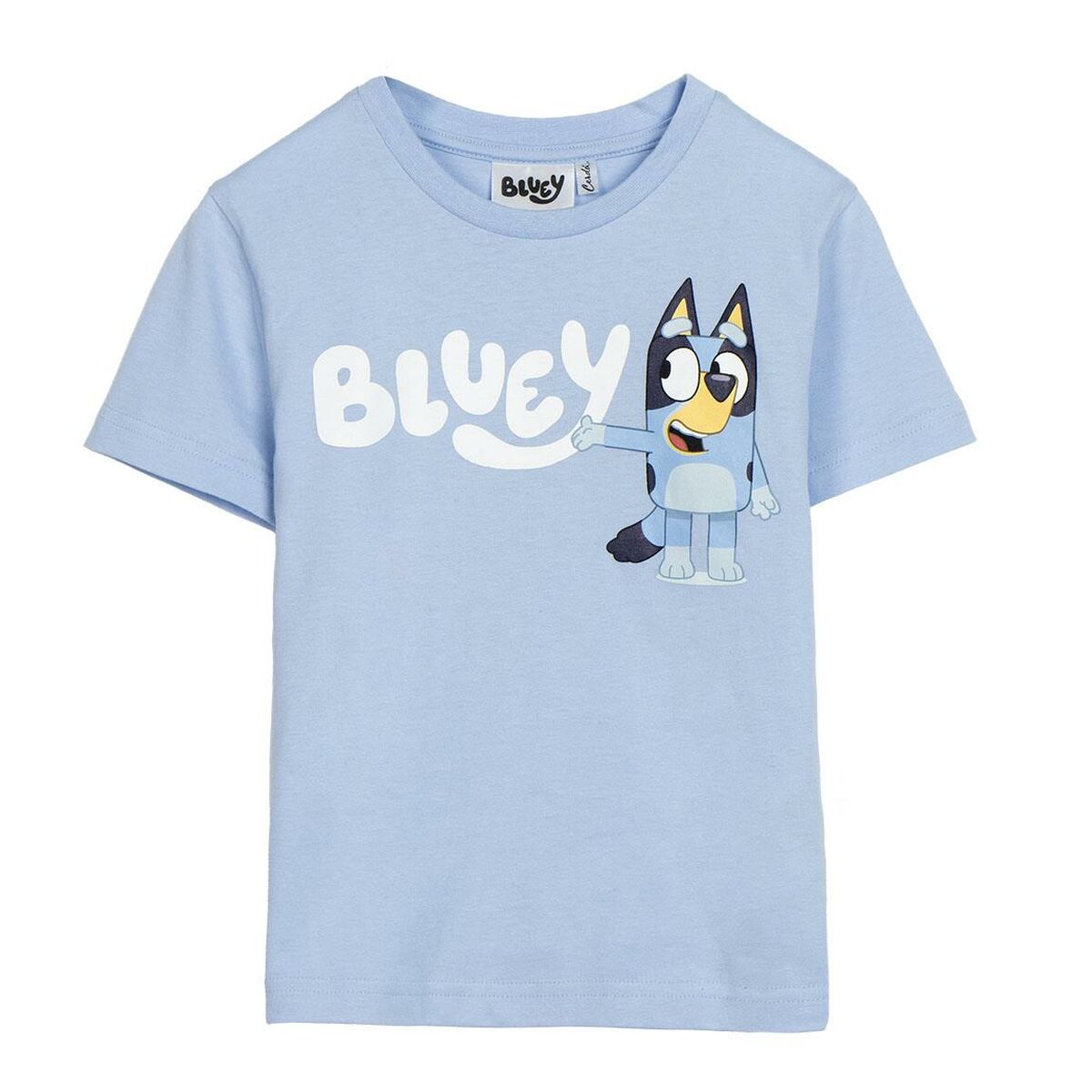 Camisola de Manga Curta Infantil Bluey Azul Claro