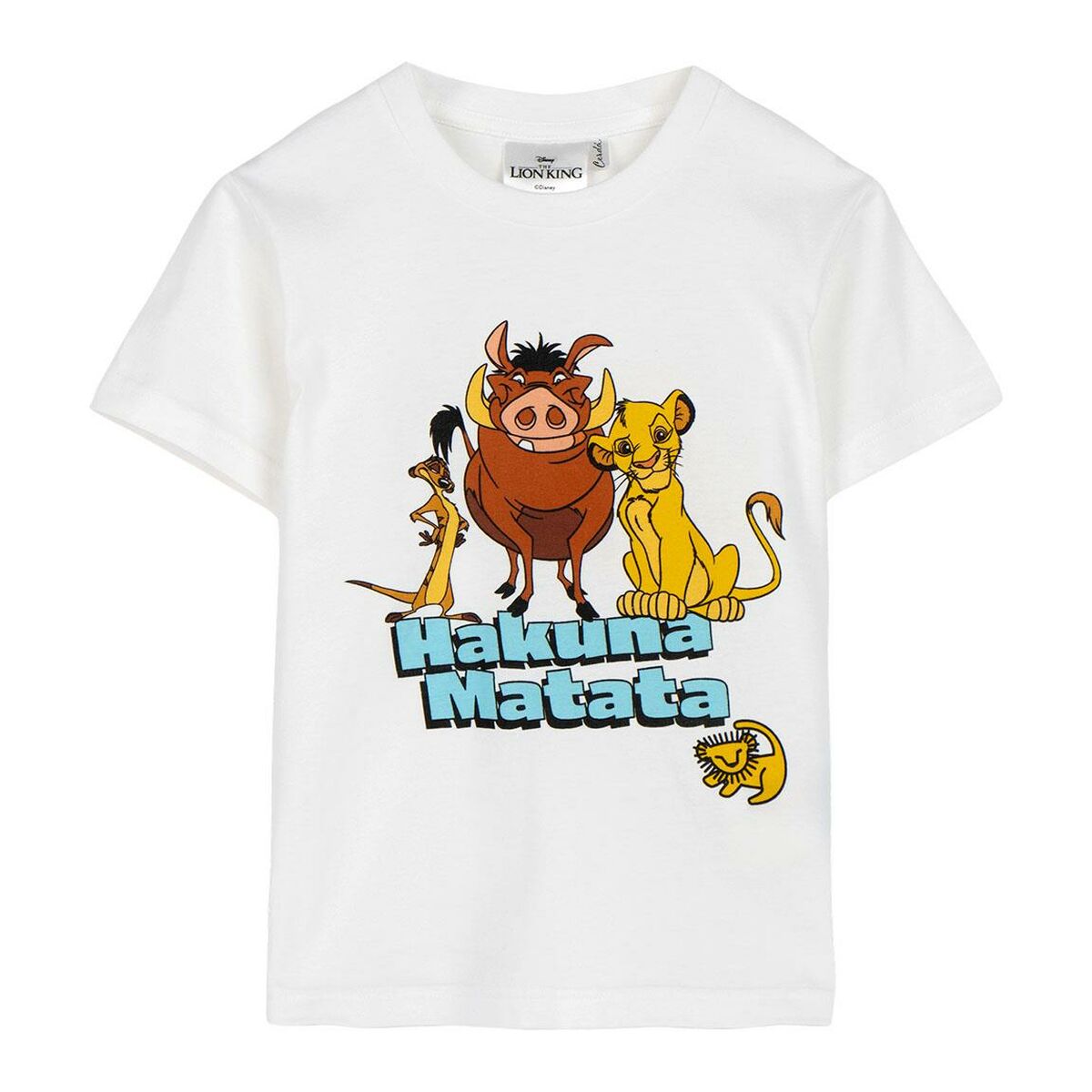 Camisola de Manga Curta Infantil The Lion King Branco