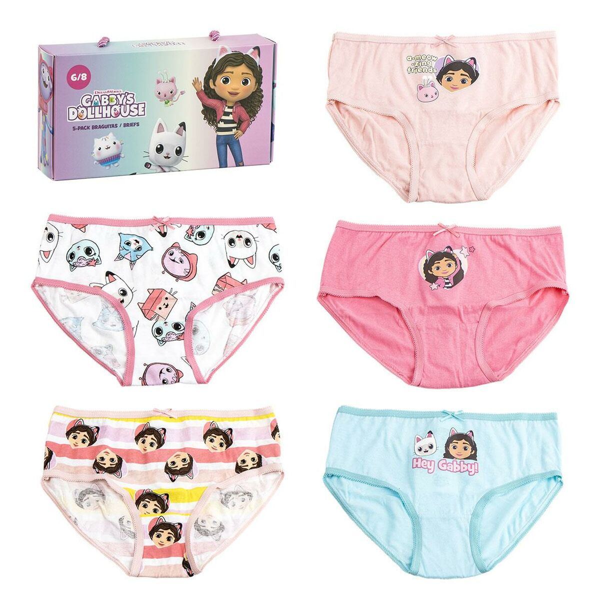 Conjunto de Cuecas para Menina Gabby's Dollhouse Multicolor 5 Unidades