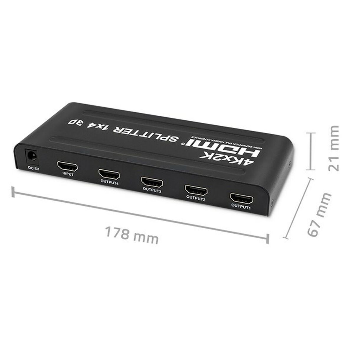 Switch HDMI Qoltec 51798 Preto