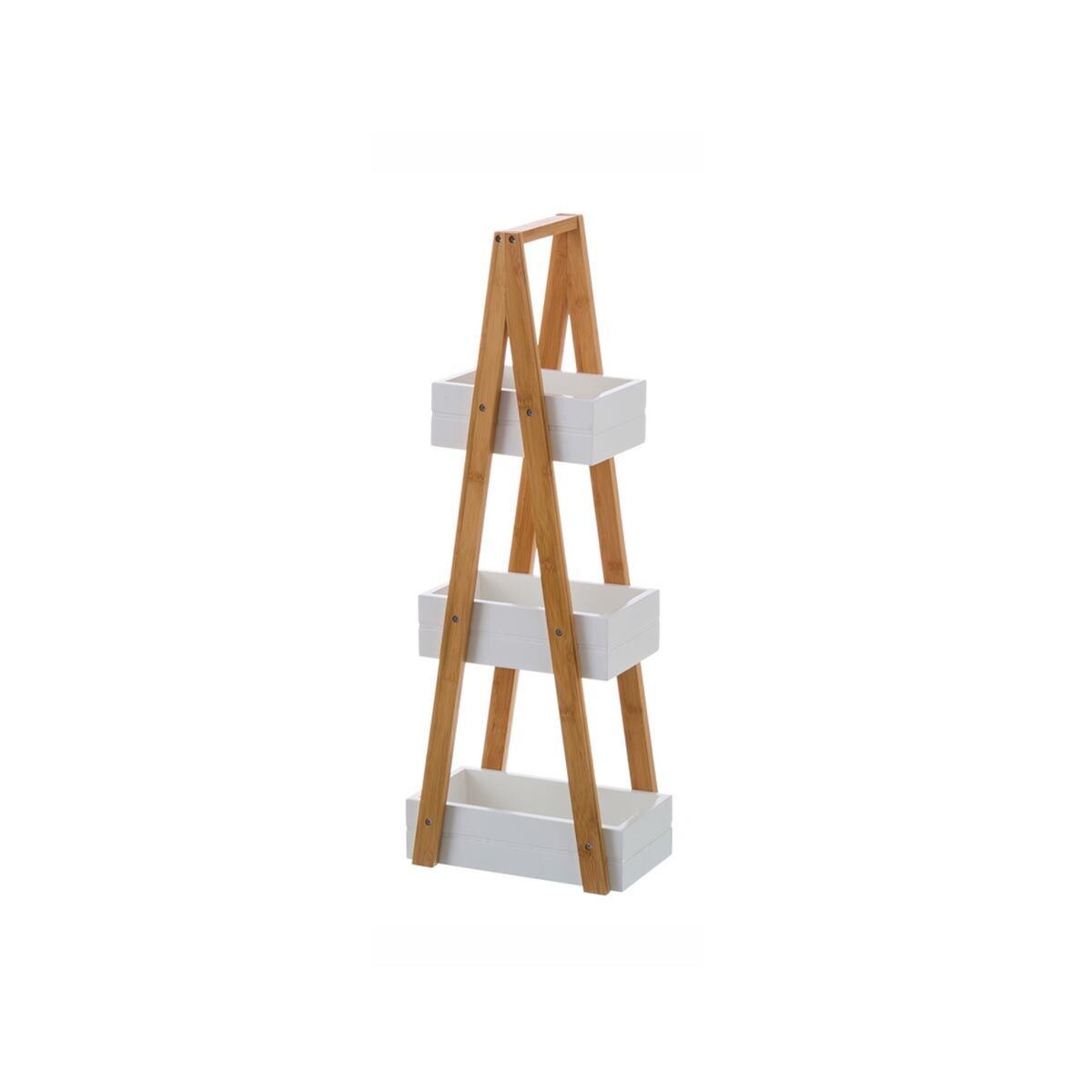 Prateleira de Casa de Banho Branco Natural 30 x 19 x 81 cm