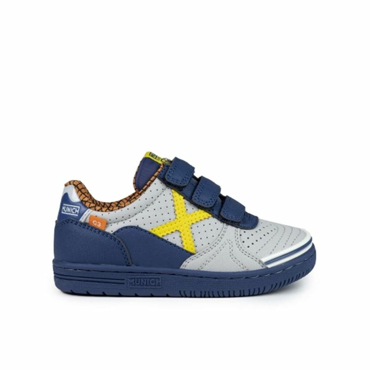 Chuteiras de Futebol de Salão Infantis Munich G-3 Kid Vco Profit Azul Cinzento