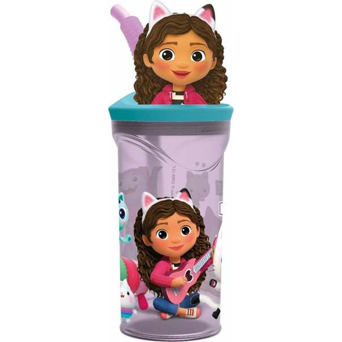 Copo com Palhinha Gabby's Dollhouse Party 300 ml
