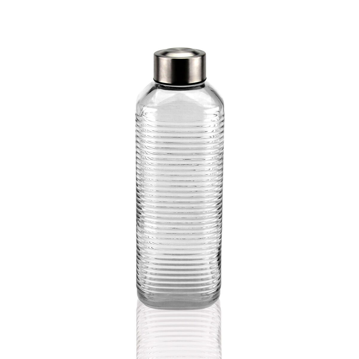 Garrafa de água Versa Transparente Vidro Alumínio 1 L 8,3 x 23,5 x 8,3 cm