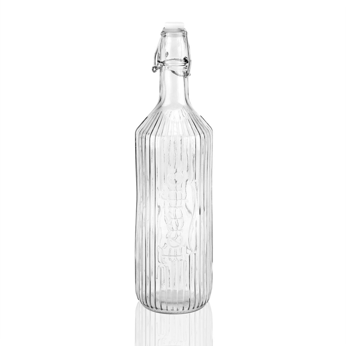 Garrafa de água Versa Transparente Vidro Alumínio 1 L 8,1 x 31,5 x 8,1 cm