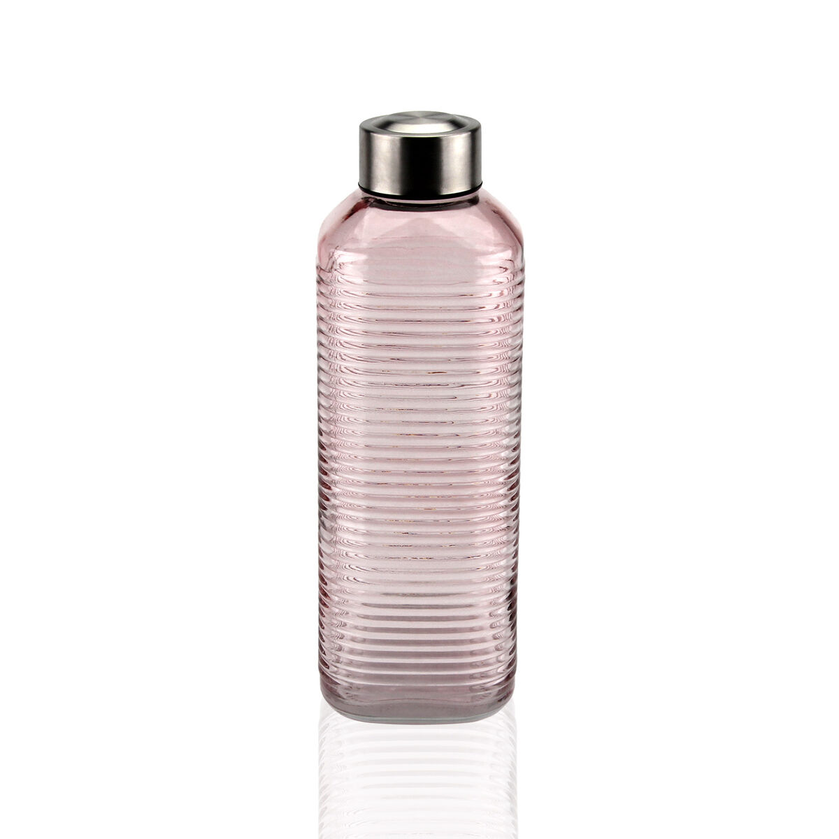 Garrafa de água Versa Cor de Rosa Vidro Alumínio 1 L 8,3 x 23,5 x 8,3 cm