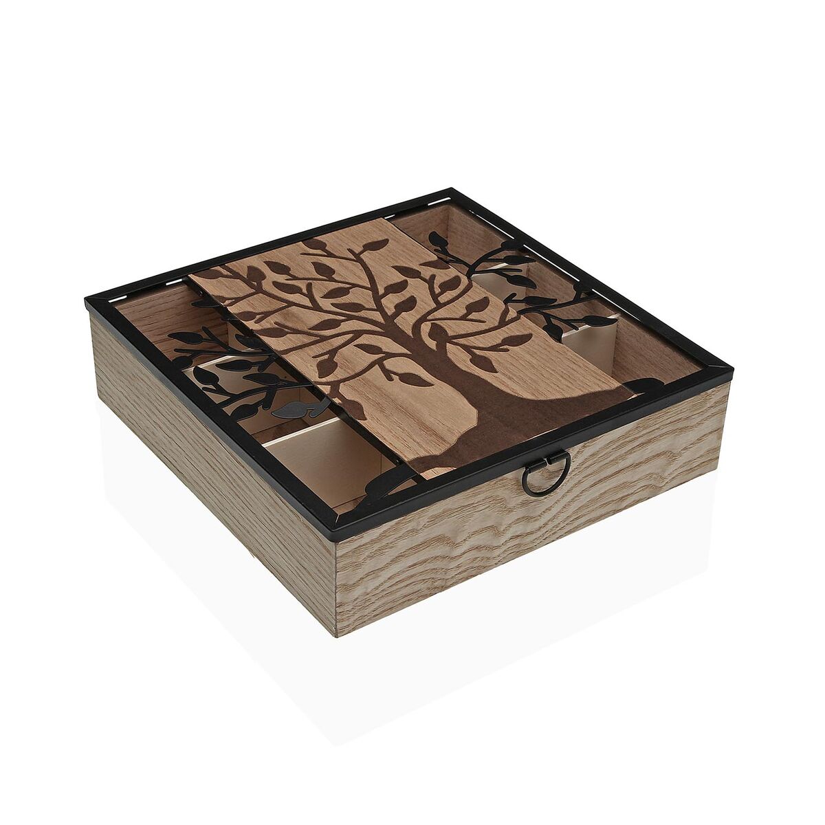 Caixa para Infusões Versa Madeira 24,8 x 6,2 x 24 cm Árvore da vida