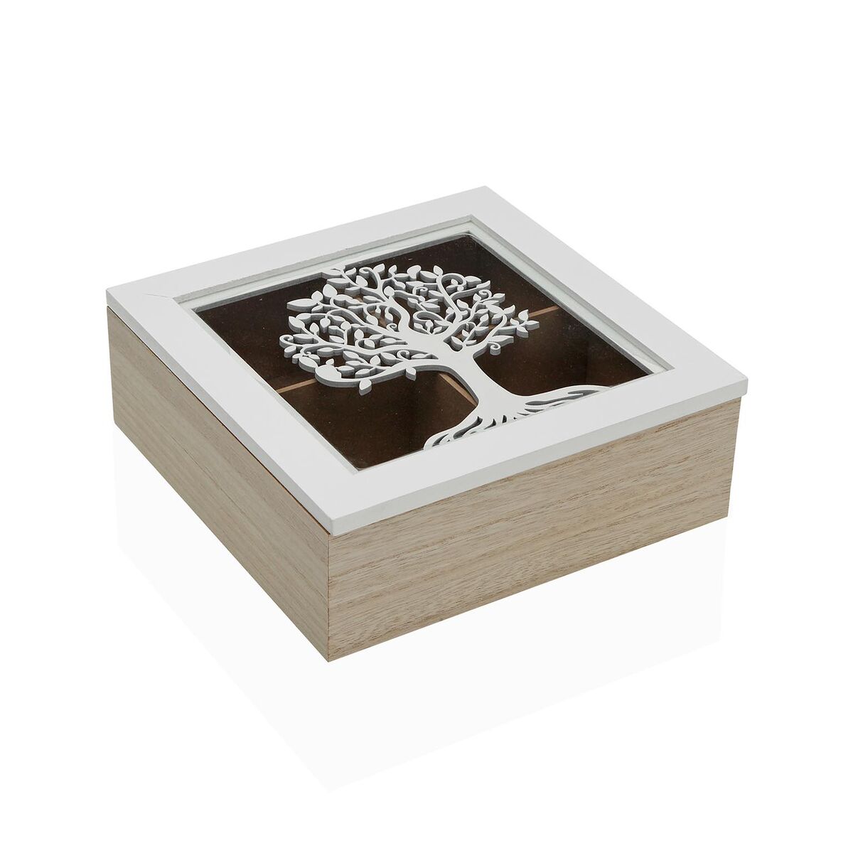 Caixa para Infusões Versa Madeira MDF 20 x 7 x 20 cm Árvore da vida
