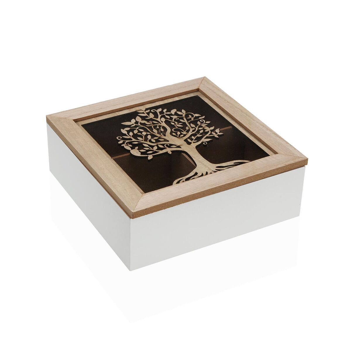 Caixa para Infusões Versa Madeira MDF 20 x 7 x 20 cm Árvore da vida