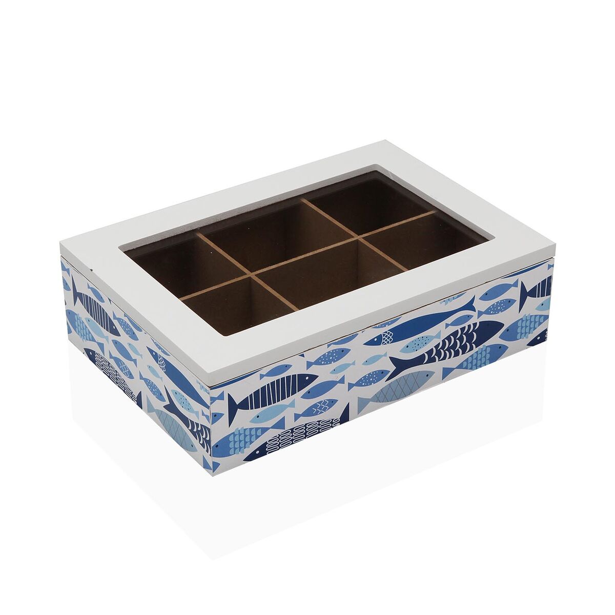 Caixa para Infusões Versa Aqua 2 Madeira 17 x 7 x 24 cm
