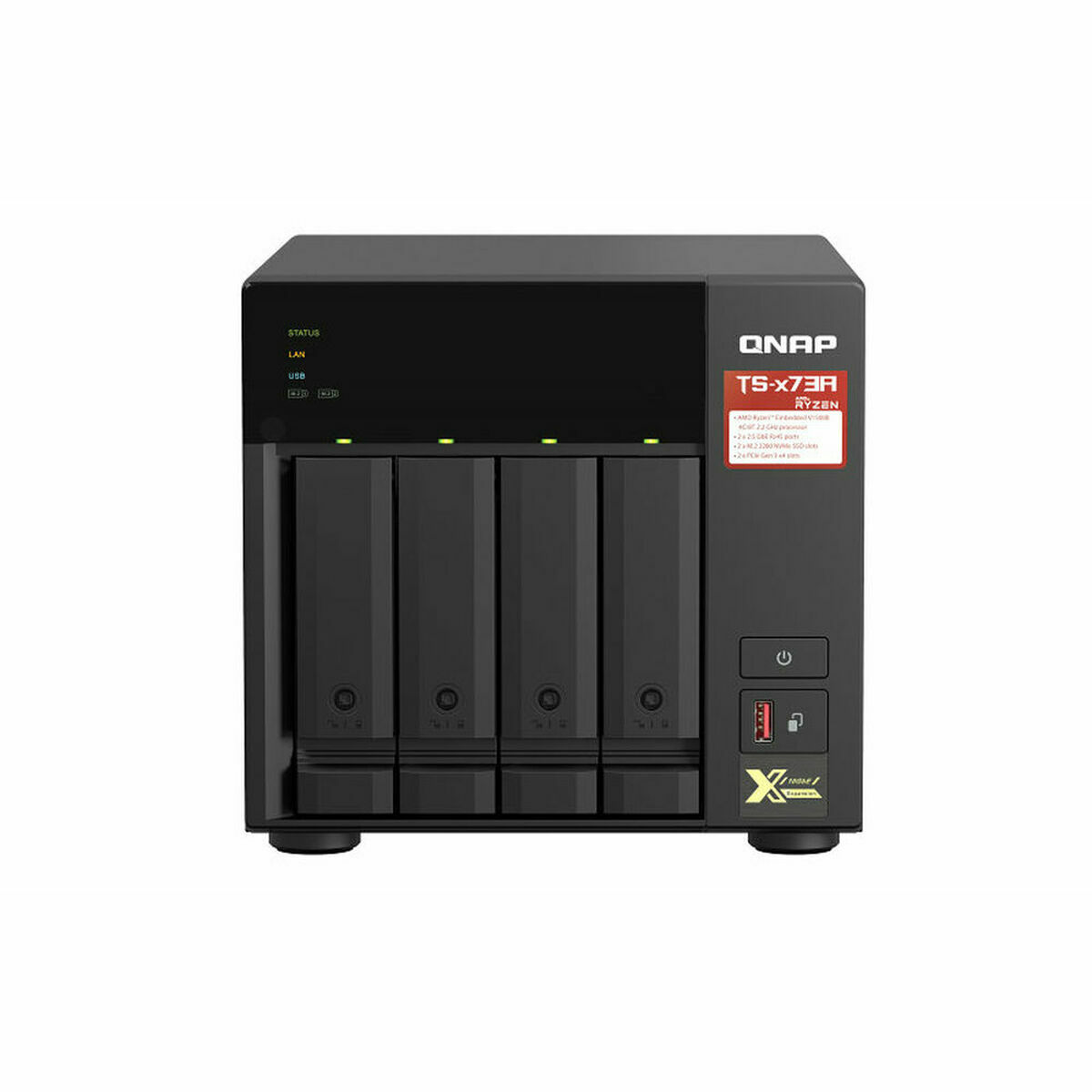 Armazenamanto em Rede NAS Qnap TS-473A-8G Preto AMD Ryzen V1500B
