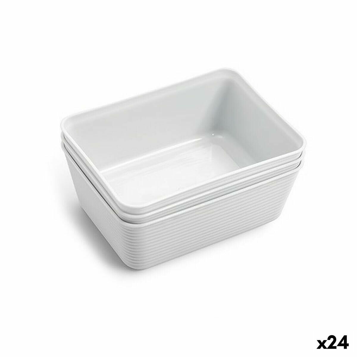 Conjunto de Caixas de Organização Empilháveis Dem 3 Peças 24 Unidades