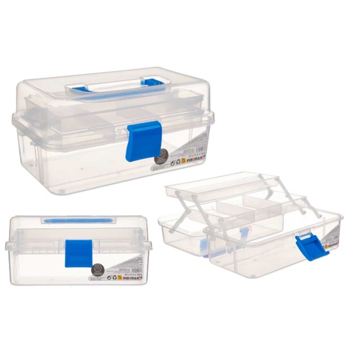 Caixa Multiusos Pincello Transparente Metal