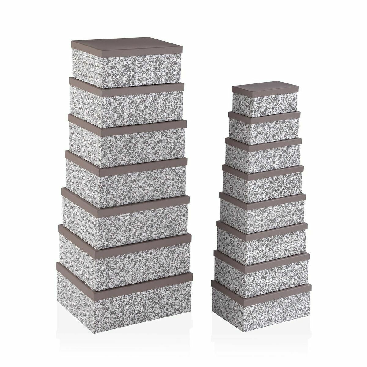 Conjunto de Caixas de Organização Empilháveis Versa Branco Vermelho