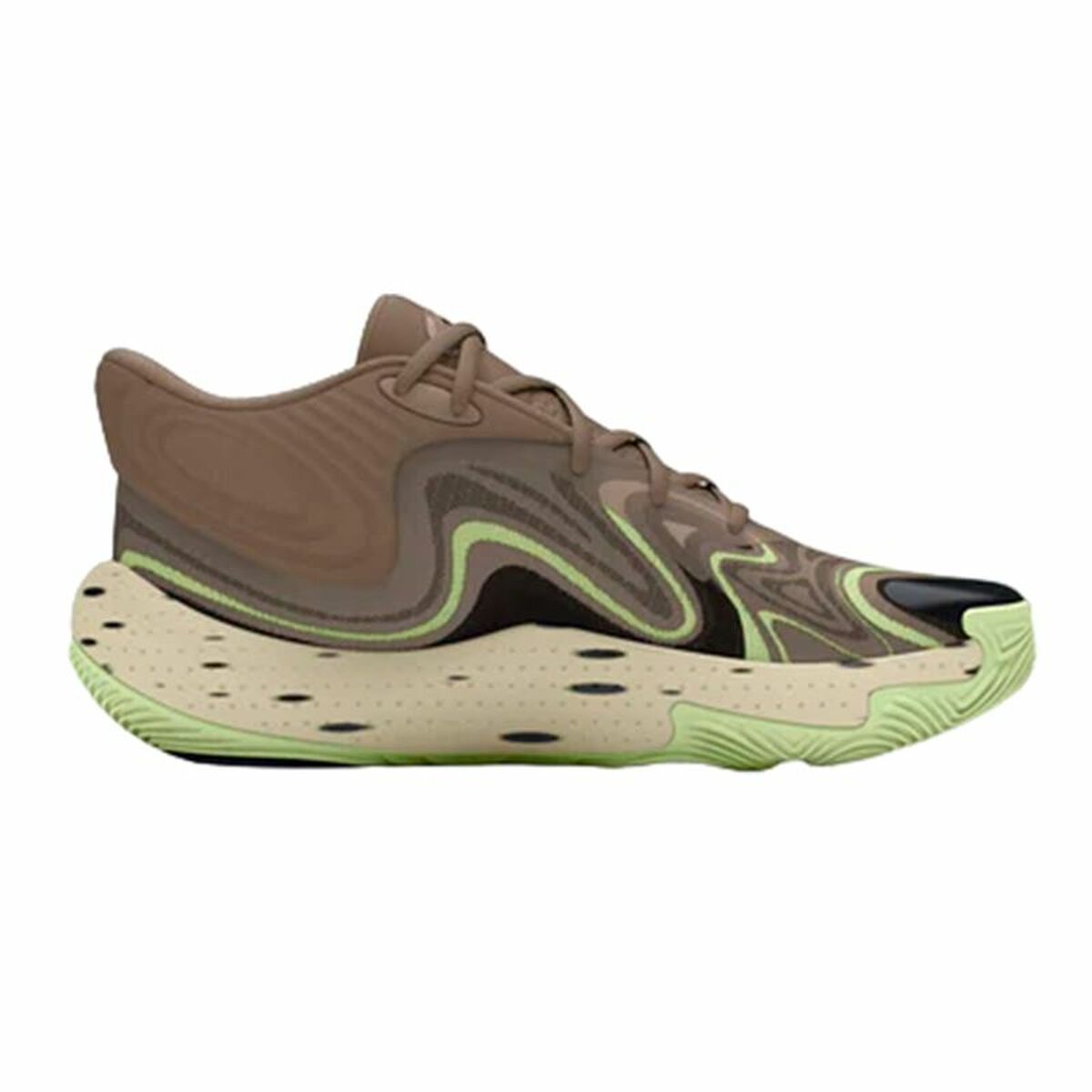 Sapatilhas de Basquetebol para Adultos Under Armour Spawn 6 Mid Castanho