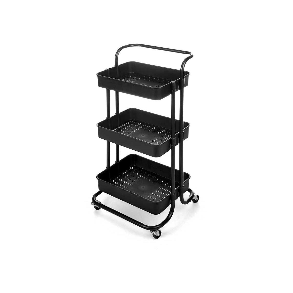 Carro de Cozinha Kinvara Preto Metal Polipropileno 42 x 86 x 35,5 cm 42 x 14 x 35,5 cm 3 Compartimentos