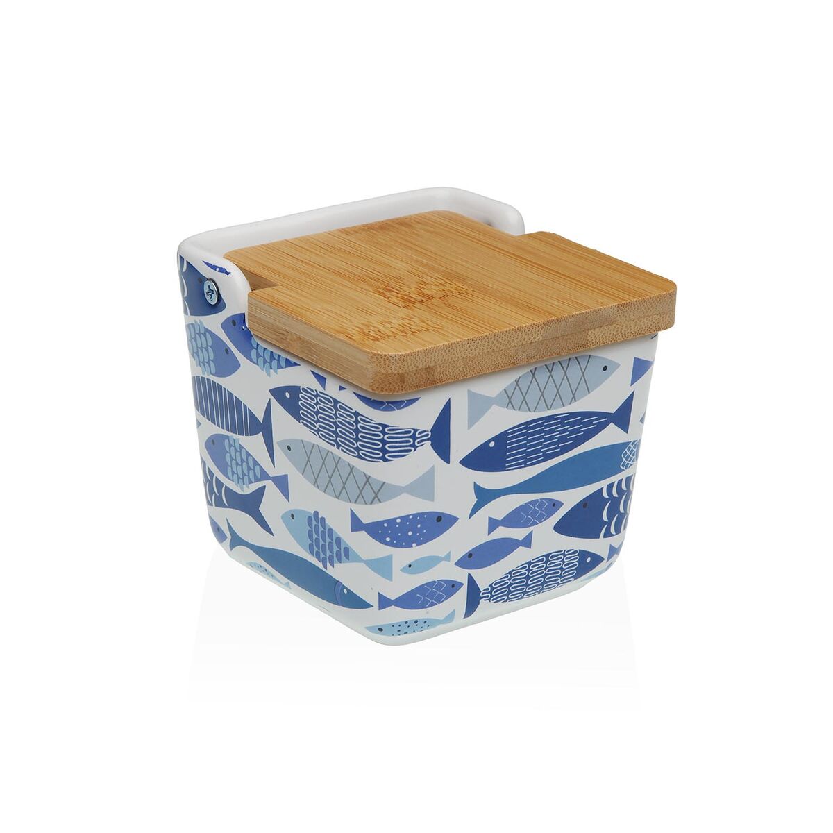 Saleiro com Tampa Versa AQUA 2 Cerâmica 8,8 x 8,5 x 8,8 cm