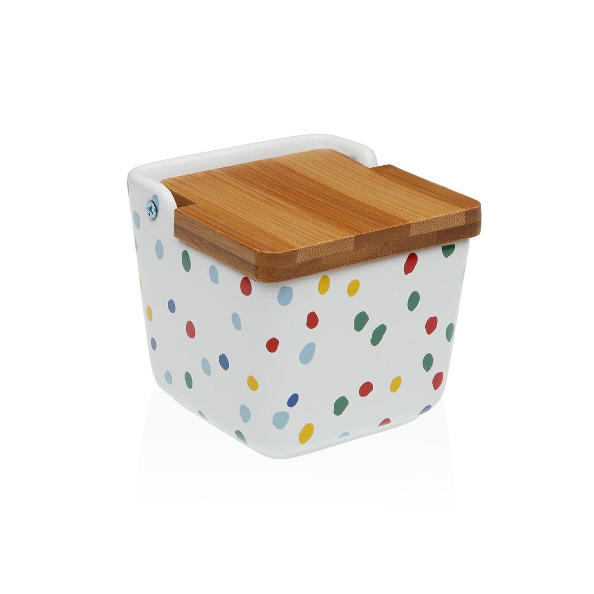 Saleiro com Tampa Versa DOTTY Cerâmica 8,8 x 8,5 x 8,8 cm