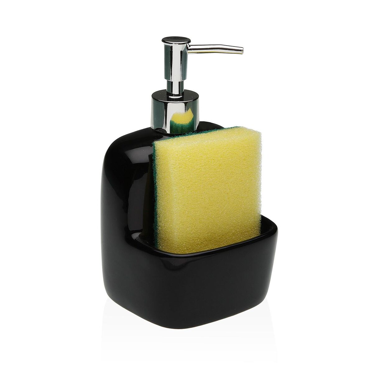 Dispensador de Sabão Versa Preto Cerâmica 9,4 x 17,8 x 10,5 cm