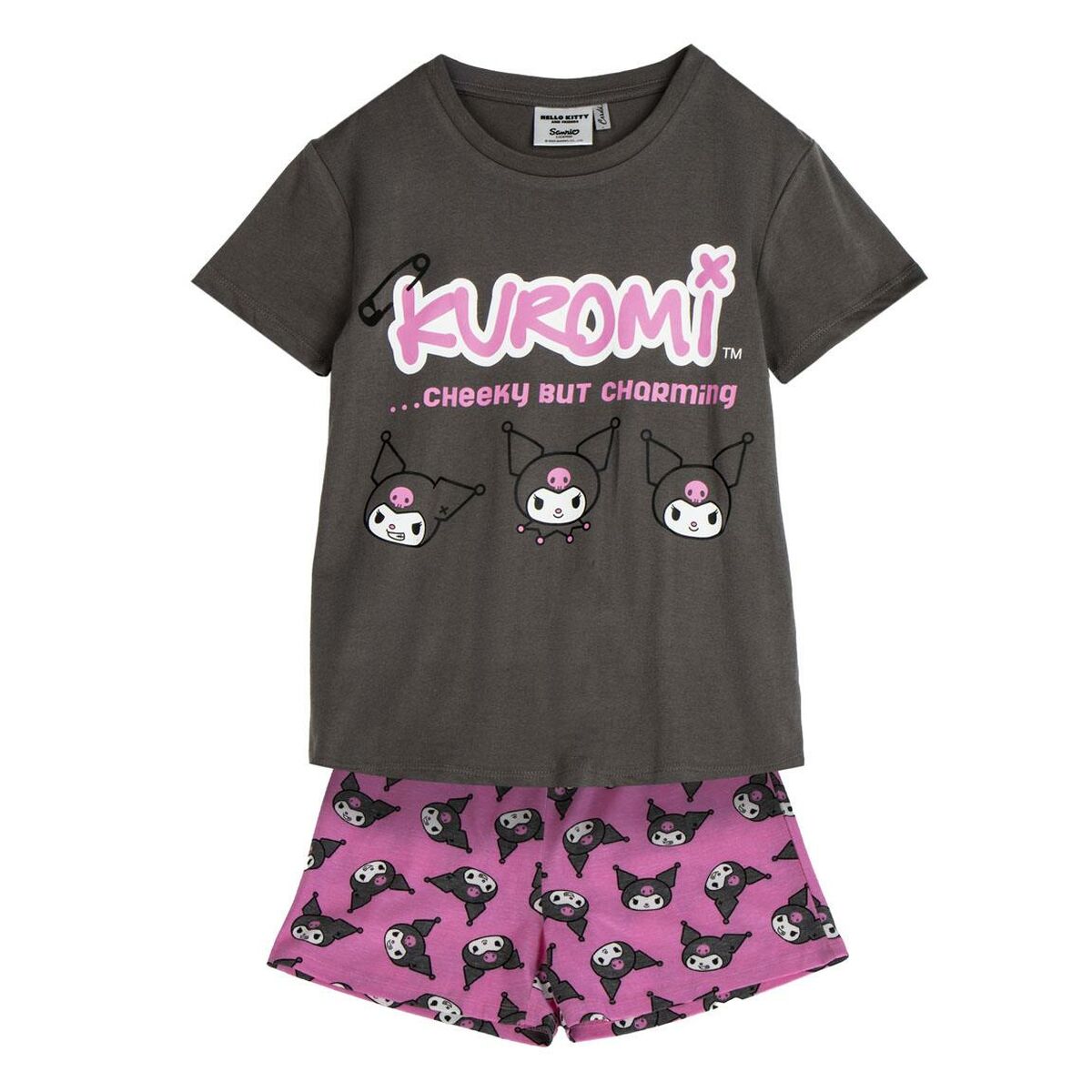 Pijama de Verão Hello Kitty Cinzento escuro