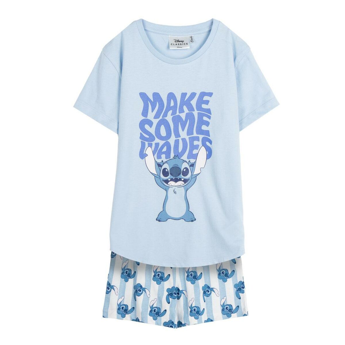 Pijama de Verão Stitch Azul