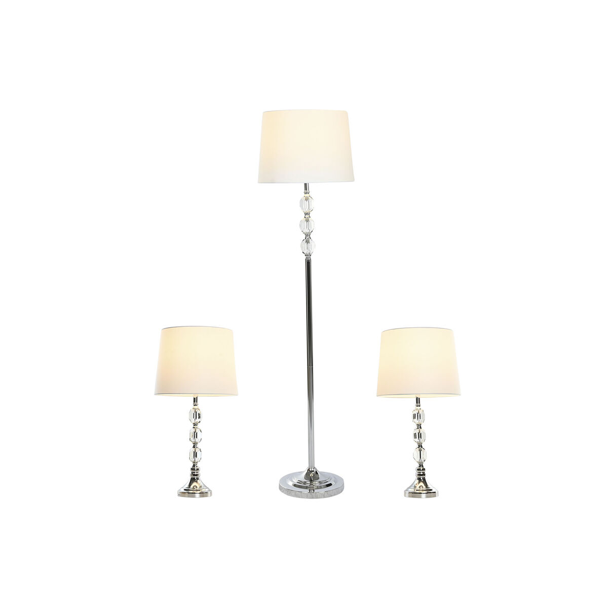 Luminária de chão Home ESPRIT Branco Prateado 50 W 220 V 35 x 35 x 150 cm (3 Peças)