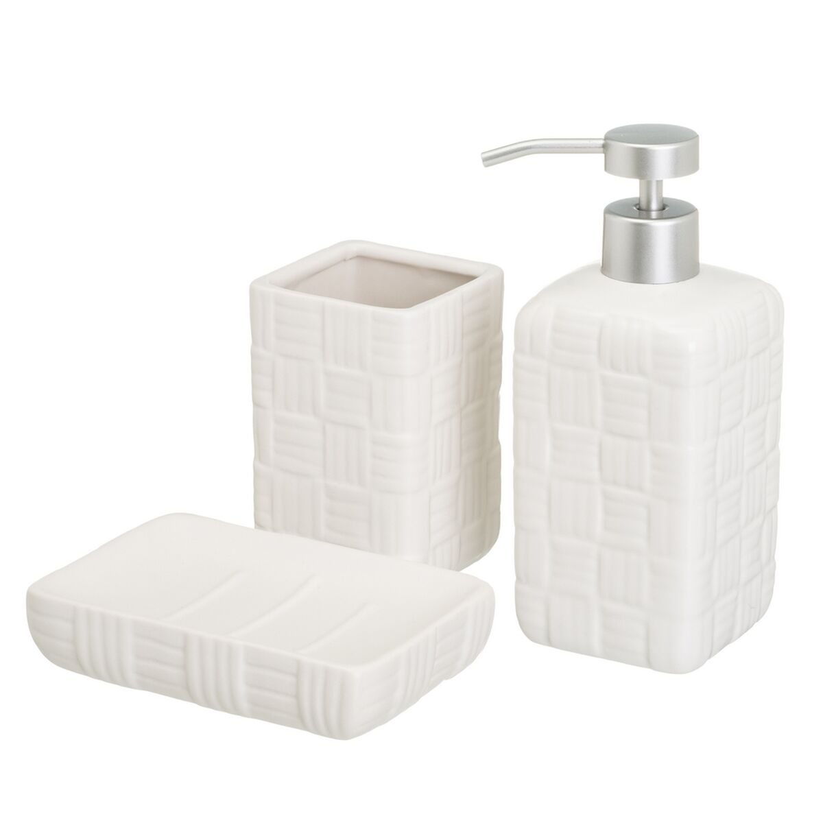 Conjunto de Banho Branco Cerâmica 14 x 10 x 20 cm