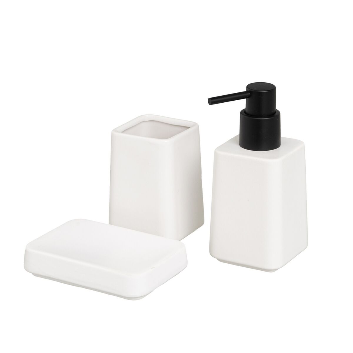 Conjunto de Banho Branco Cerâmica 20,5 x 7 x 17,5 cm