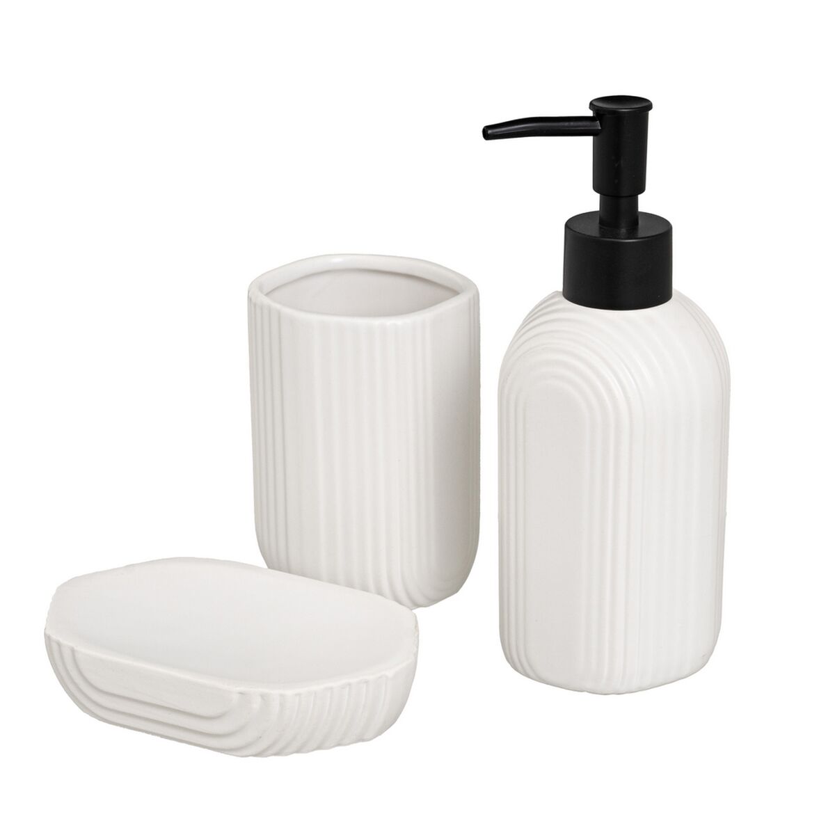 Conjunto de Banho Branco Cerâmica 21 x 7 x 19 cm