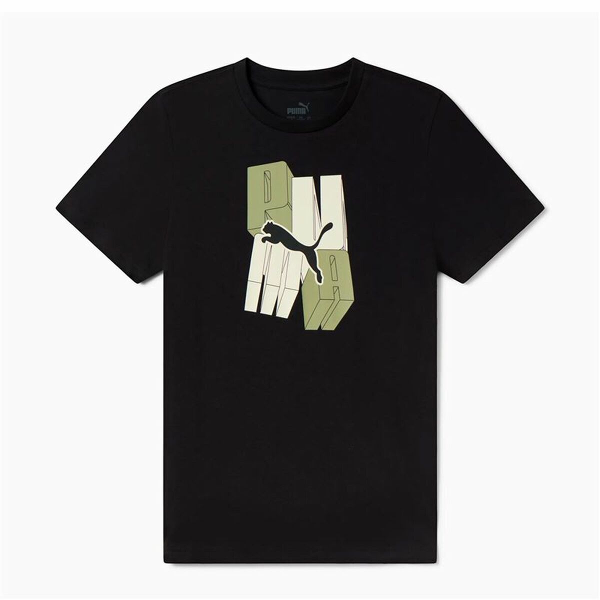 Camisola de Manga Curta Infantil Puma Essentials+ Graphic Preto