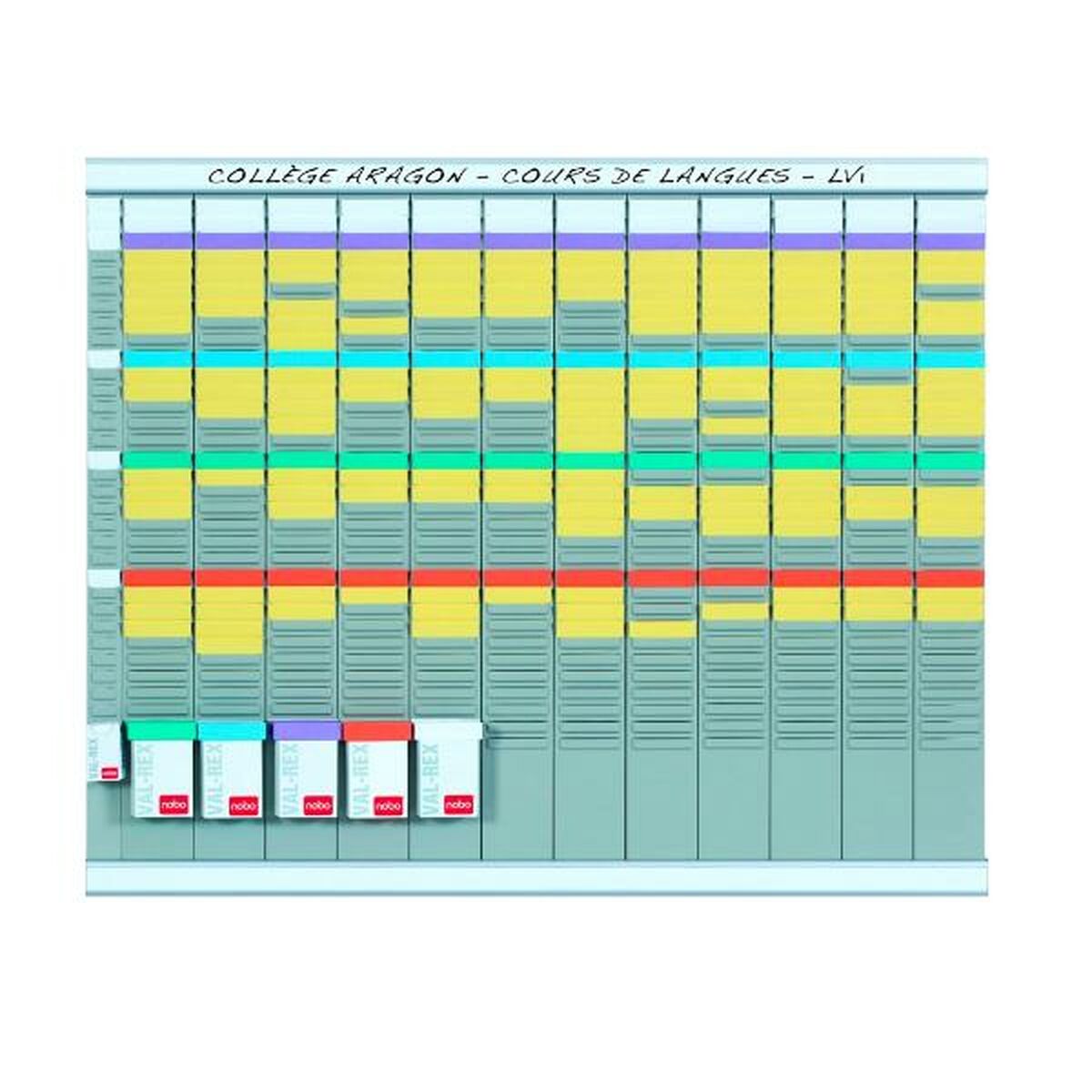 Planificador Semanal Nobo Prateado Alumínio