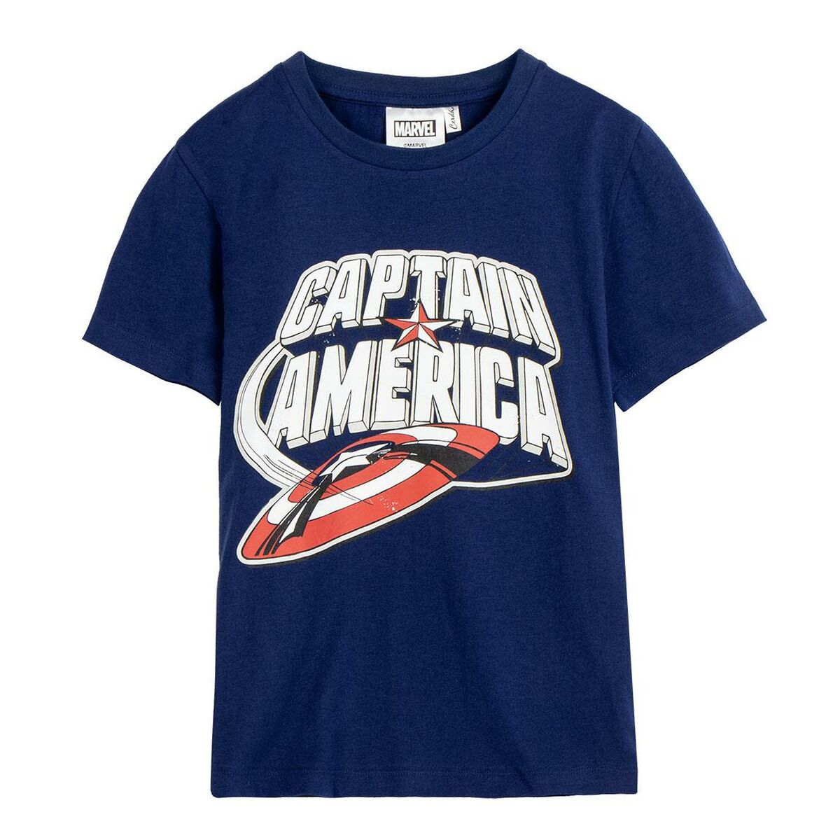 Camisola de Manga Curta Infantil The Avengers Azul