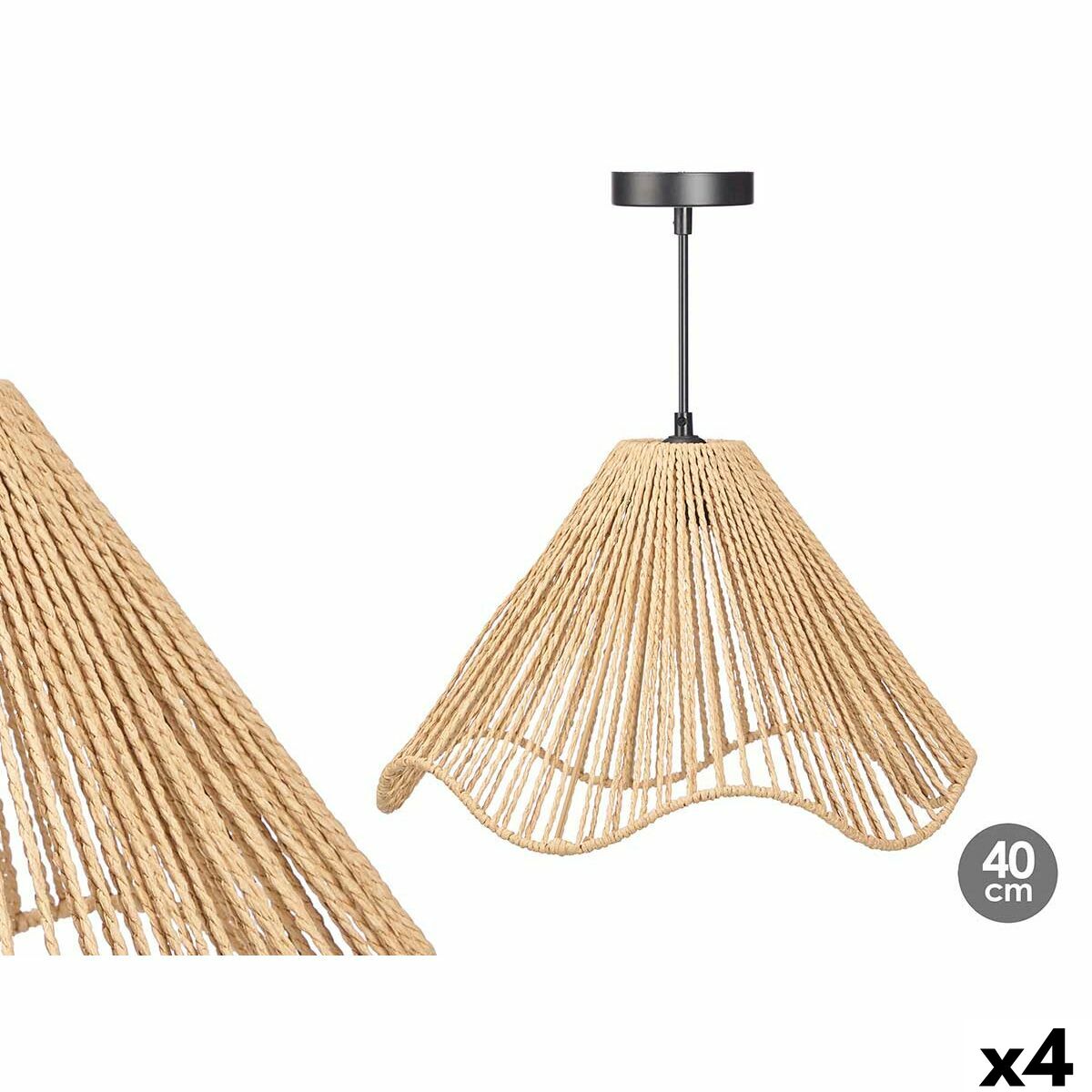 Candeeiro de teto Gift Decor Preto Natural Metal Papel Plástico 40 W 40 x 25 x 40 cm (4 Unidades)