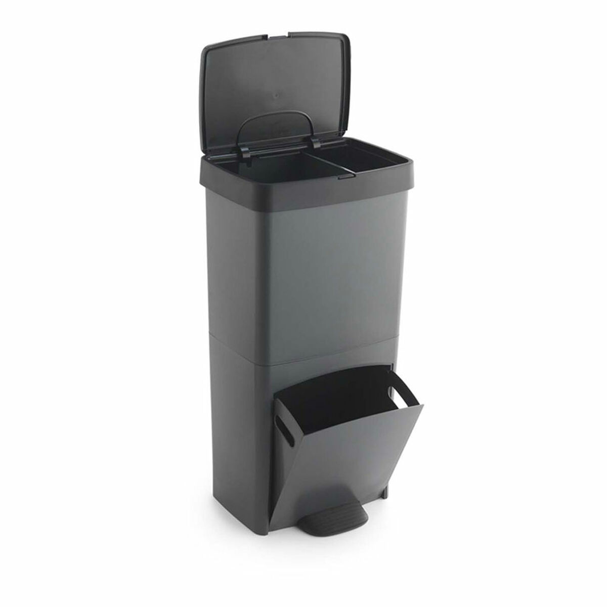 Caixote de Lixo para Reciclagem SP Berner Antracite 10 L 30 L x 2 Plástico 3 Compartimentos (1 Unidade)