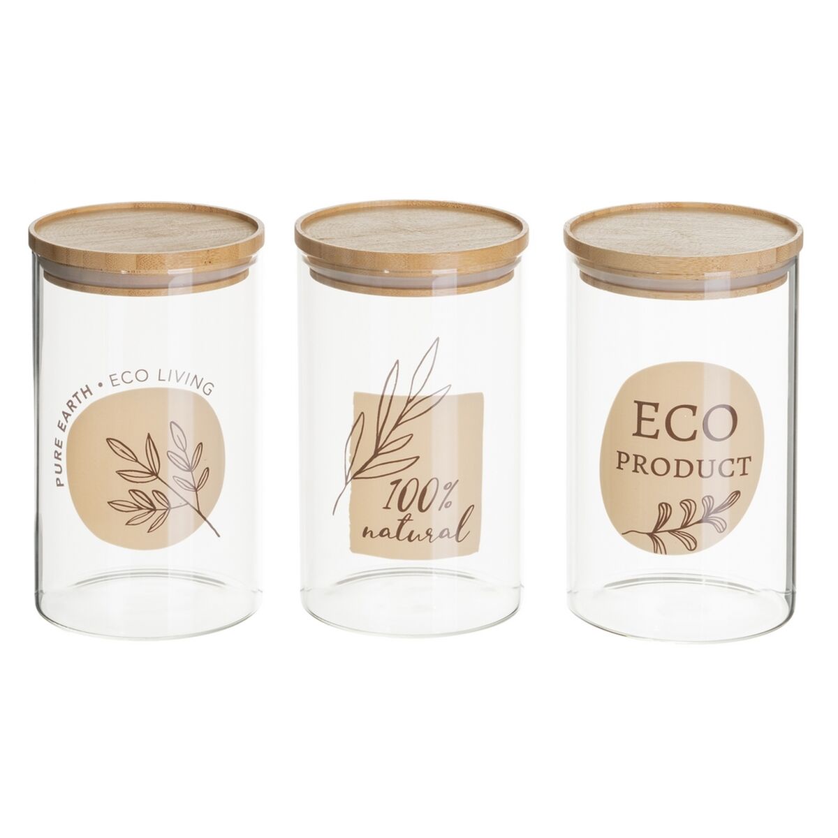 Frascos Transparente Natural 1 L (3 Unidades)