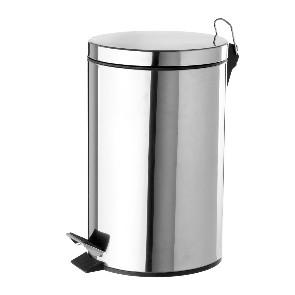 Papeleira com Pedal Preto Prateado 12 L