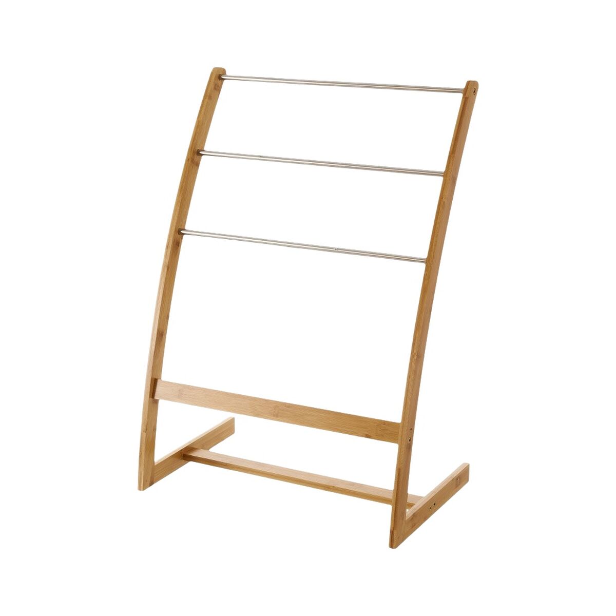 Toalheiro de Pé Natural Bambu Aço inoxidável 57 x 35 x 81 cm