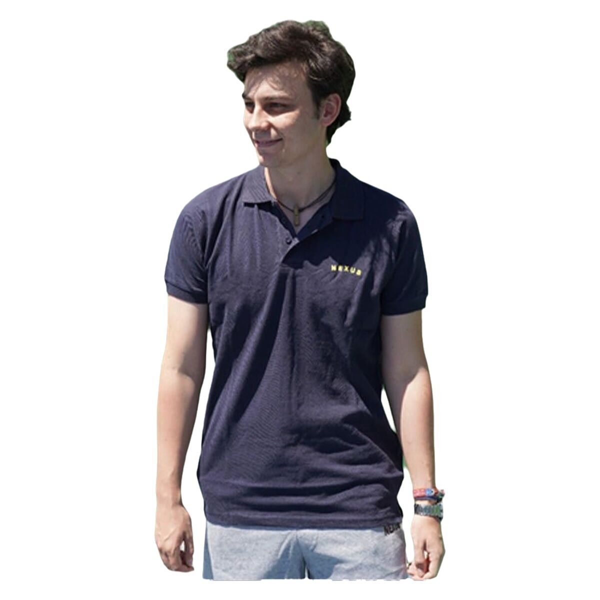 Polo de Manga Curta Criança Nexus Andaman Azul Marinho