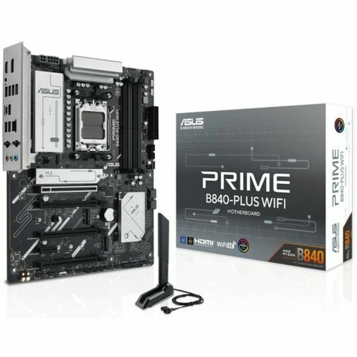 Placa Mãe Asus PRIME B840-PLUS WIFI ATX AM5 Cinzento
