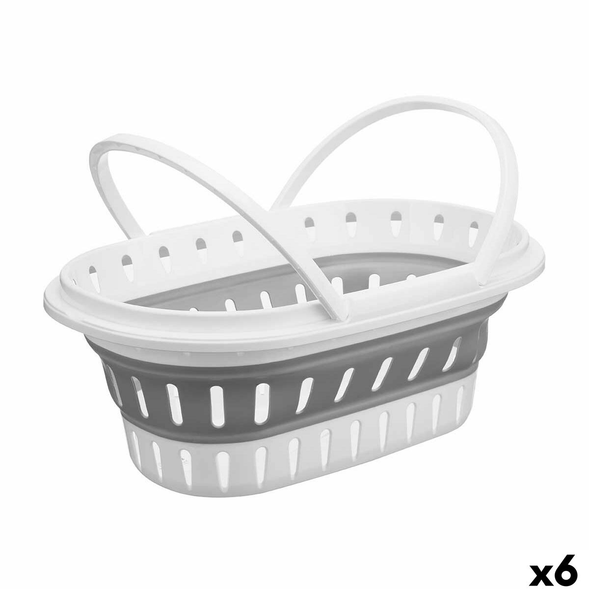 Cesto Dobrável para a Roupa Polipropileno TPR 58 x 23 x 38 cm Dobrável (6 Unidades)