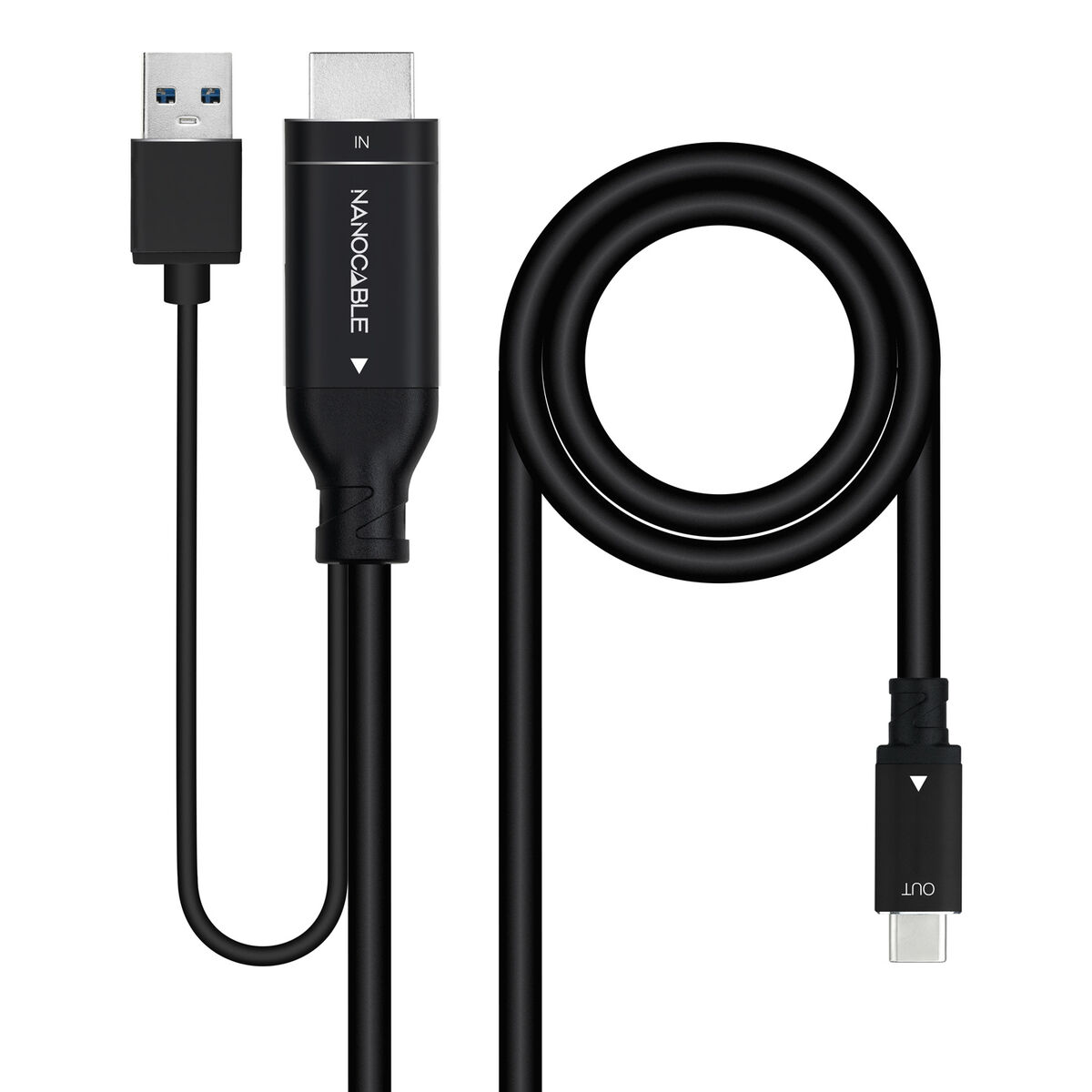 Cabo USB-C para HDMI NANOCABLE Preto 1,8 m