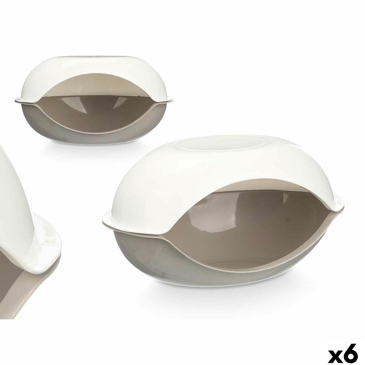 Cama para animal de estimação Mascow Branco Cinzento Plástico 58 x 32 x 37 cm 6 Unidades