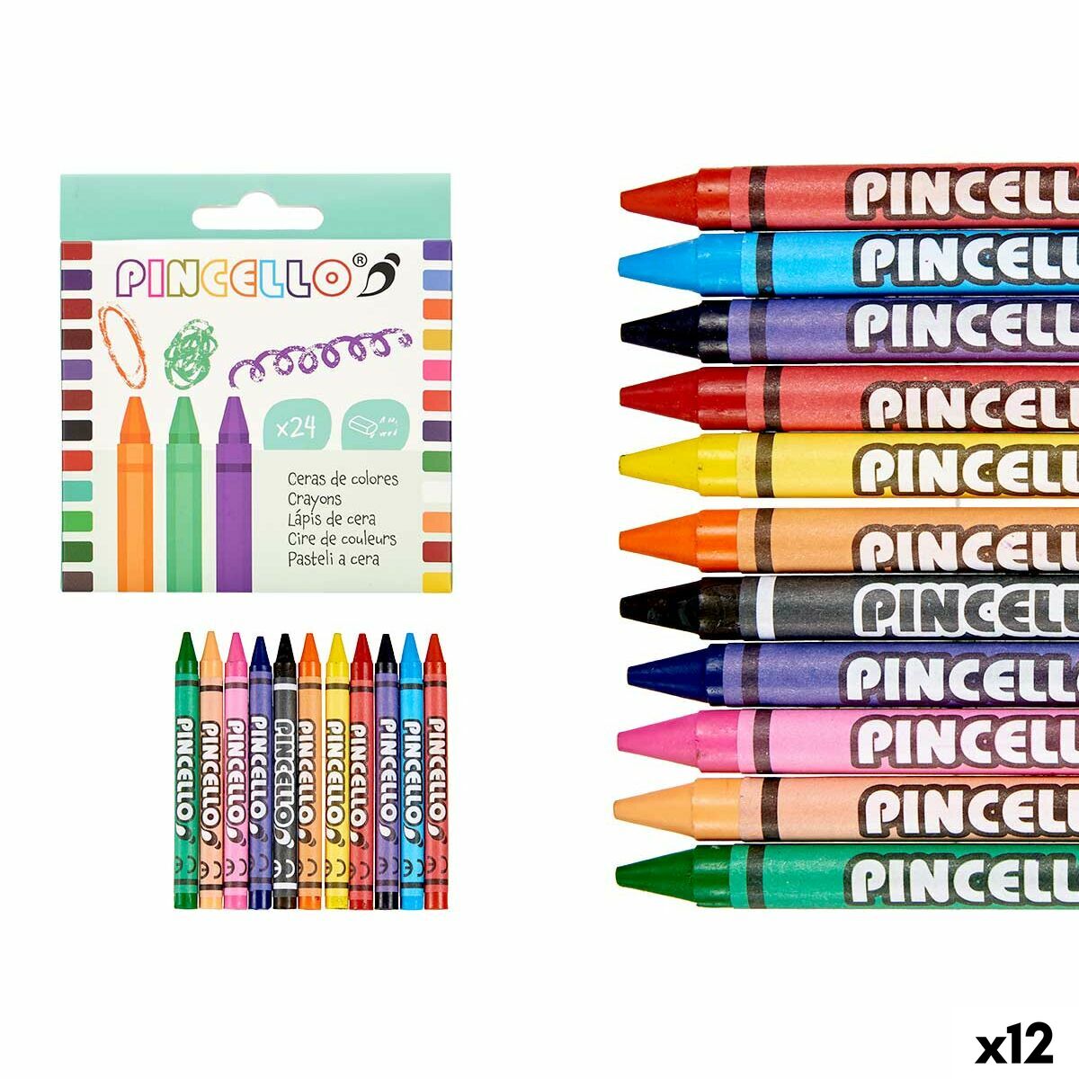Ceras de cores Pincello (12 Unidades)