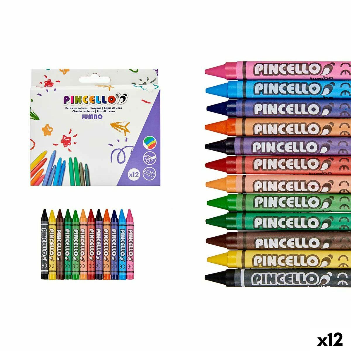 Ceras de cores Pincello (12 Unidades)