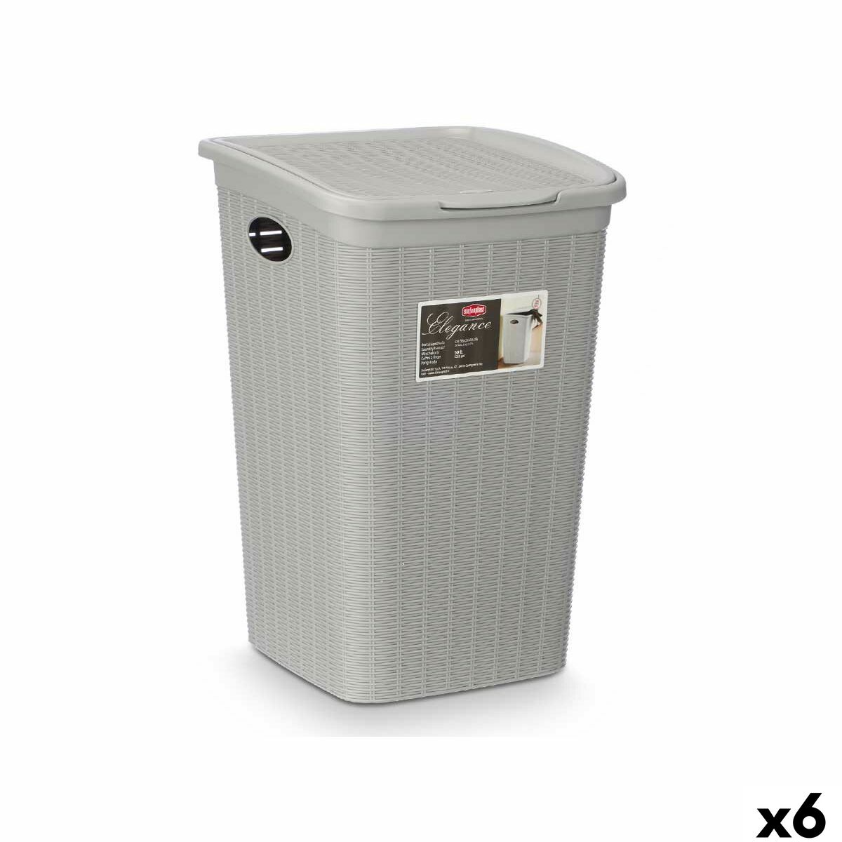 Contentor Stefanplast Cinzento claro Plástico 50 L 36 x 54,5 x 38 cm (6 Unidades)
