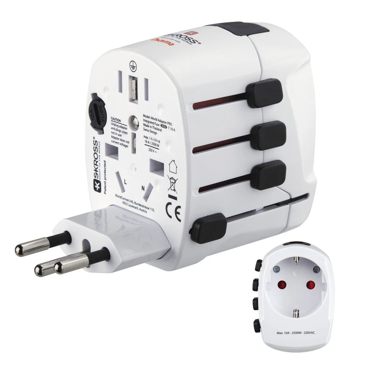 Adaptador de tomada universal de viagem Hama TRAVEL Branco