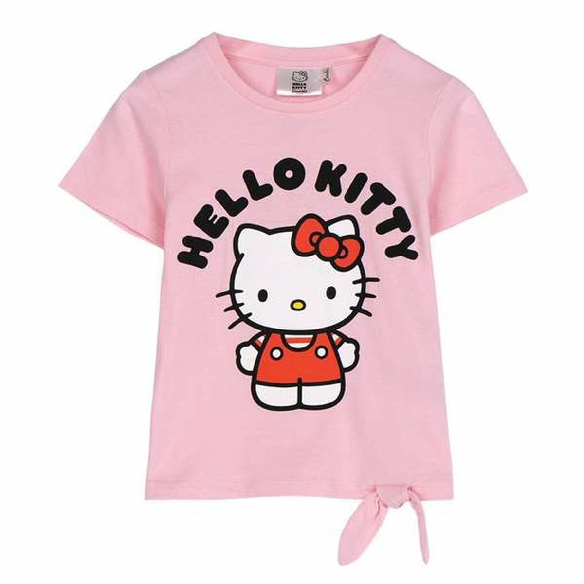 Camisola de Manga Curta Infantil Hello Kitty Cor de Rosa Rosa Claro