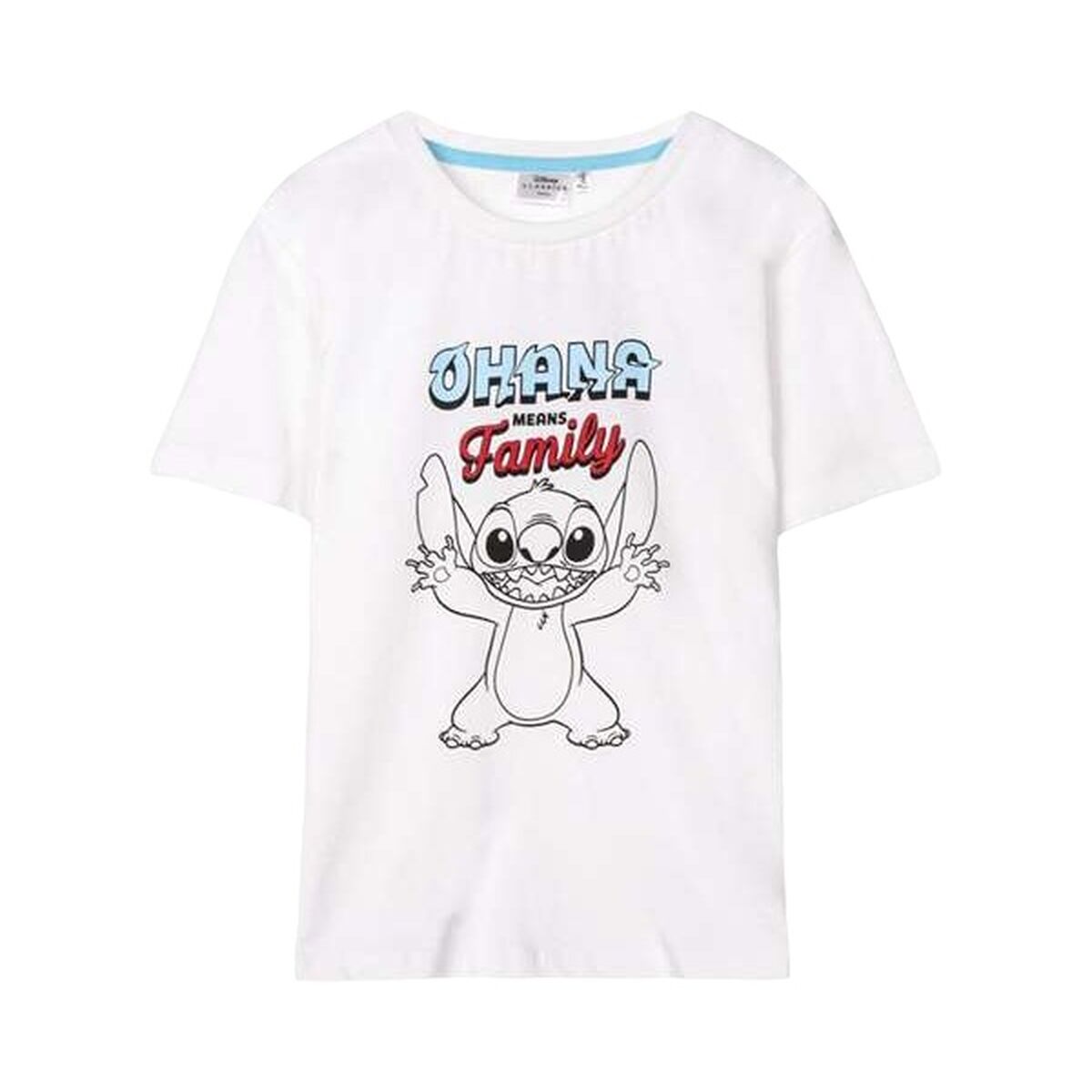 Camisola de Manga Curta Criança Stitch Branco