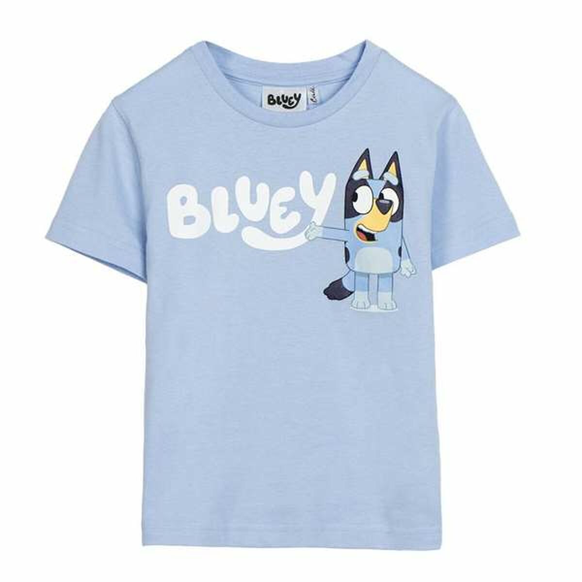 Camisola de Manga Curta Criança Bluey Azul Claro