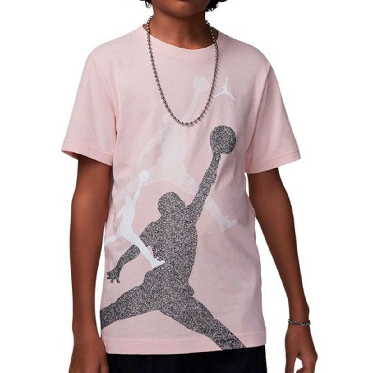 Camisola de Manga Curta Infantil Jordan JDB GRADIENT STACKED JM SS TEE 95D119 AHC Cor de Rosa